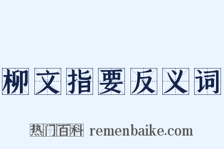 柳文指要反义词是什么意思的图片